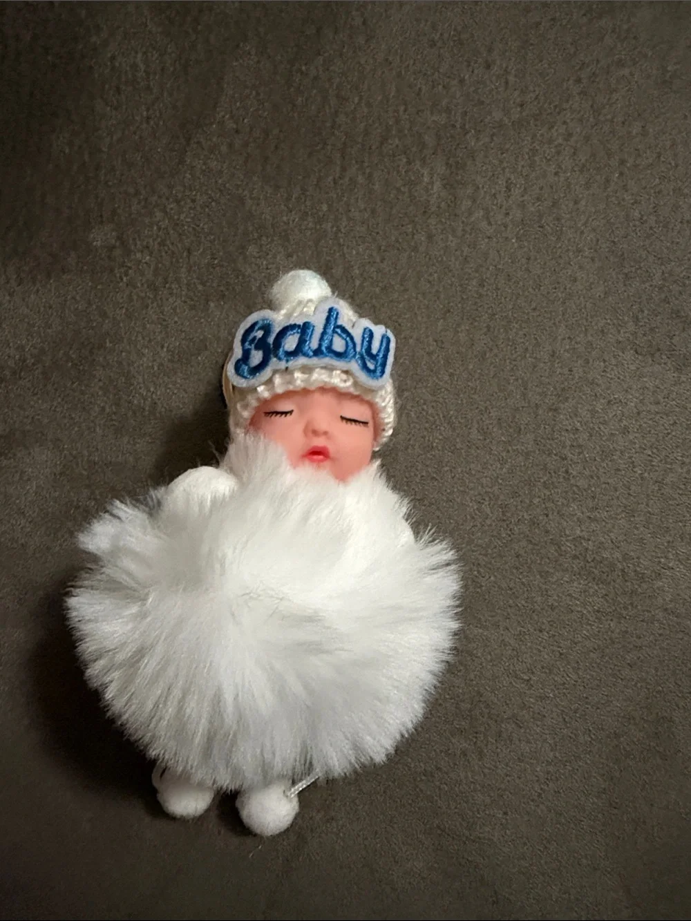 Baby Pom-Pom Plush Keychain - Red, Black, White, Blue, Purple B24